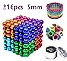 MICOSBVX 216 Pcs 5MM Magnets Sculpture Building Blocks Toys for Intelligence Learning, Stress Relief & Gift for Adults (216 Pcs（8 Colors）)
