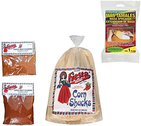 Homemade Tamales Kit - Includes Seasoning, Husks, and Easy One Stroke Masa Spreader