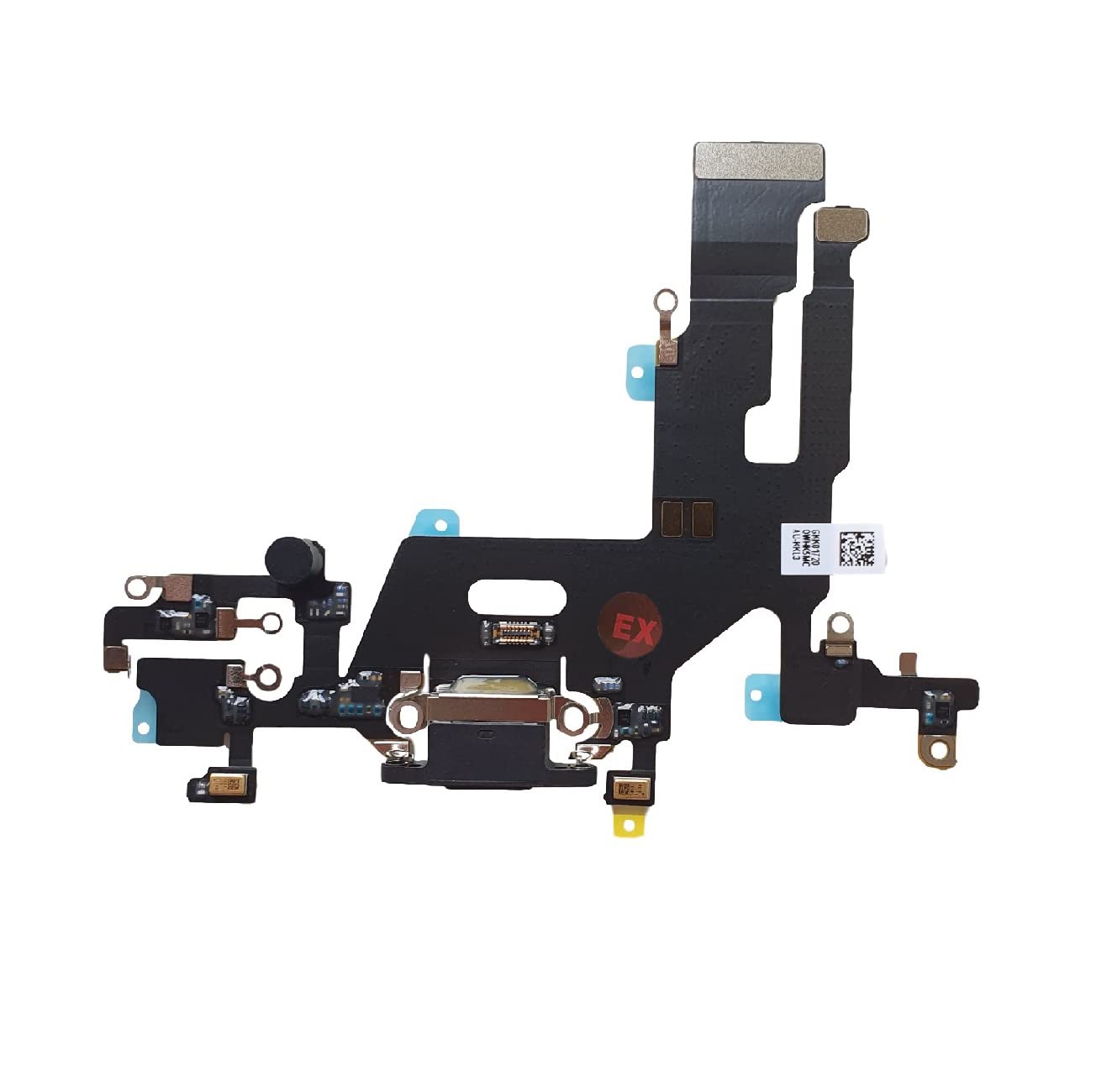 Smartex® Charging Port Flex cable compatible with iPhone 11 Black - Dock Connector + flex cable