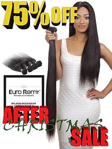 EURO REMY EREWVE002ST-S-N20 Brazilian Virgin 100% Unprocessed Human Hair Extensions Weave Straight 20 inches Natural