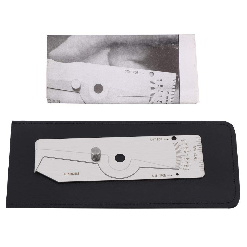 V-Wac Gage Single Welding Gauge Stainless Steel High Precision Inch Inspection Weld Gauge Undercut Depth Gage Welding Ruler