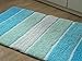 Chardin home Cordural Stripes Bath Mat, Set of 2 Bath Rugs (21 Inches x34 Inches & 24 Inches x40 Inches) | Non Slip Bathroom Rug, Machine Washable, Plush, Highly Absorbent | Aqua Turquoise Ombre