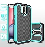 Moto G4 Case, Moto G4 Plus Case, Style4U Shock Absorption Dual Layer Hybrid Armor Protective Case Cover for Motorola Moto G4 / Moto G4 Plus with 1 Style4U Stylus [Teal]