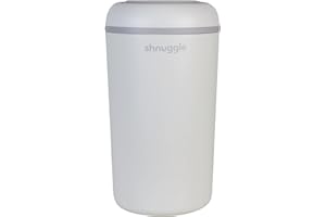 SHNUGGLE Eco-Touch Baby Nappy Diaper Bin - Odor Lock Airlock, No Costly Refills, 10L Capacity, Recyclable, Use Any Bag - White Nursery Diaper Pail