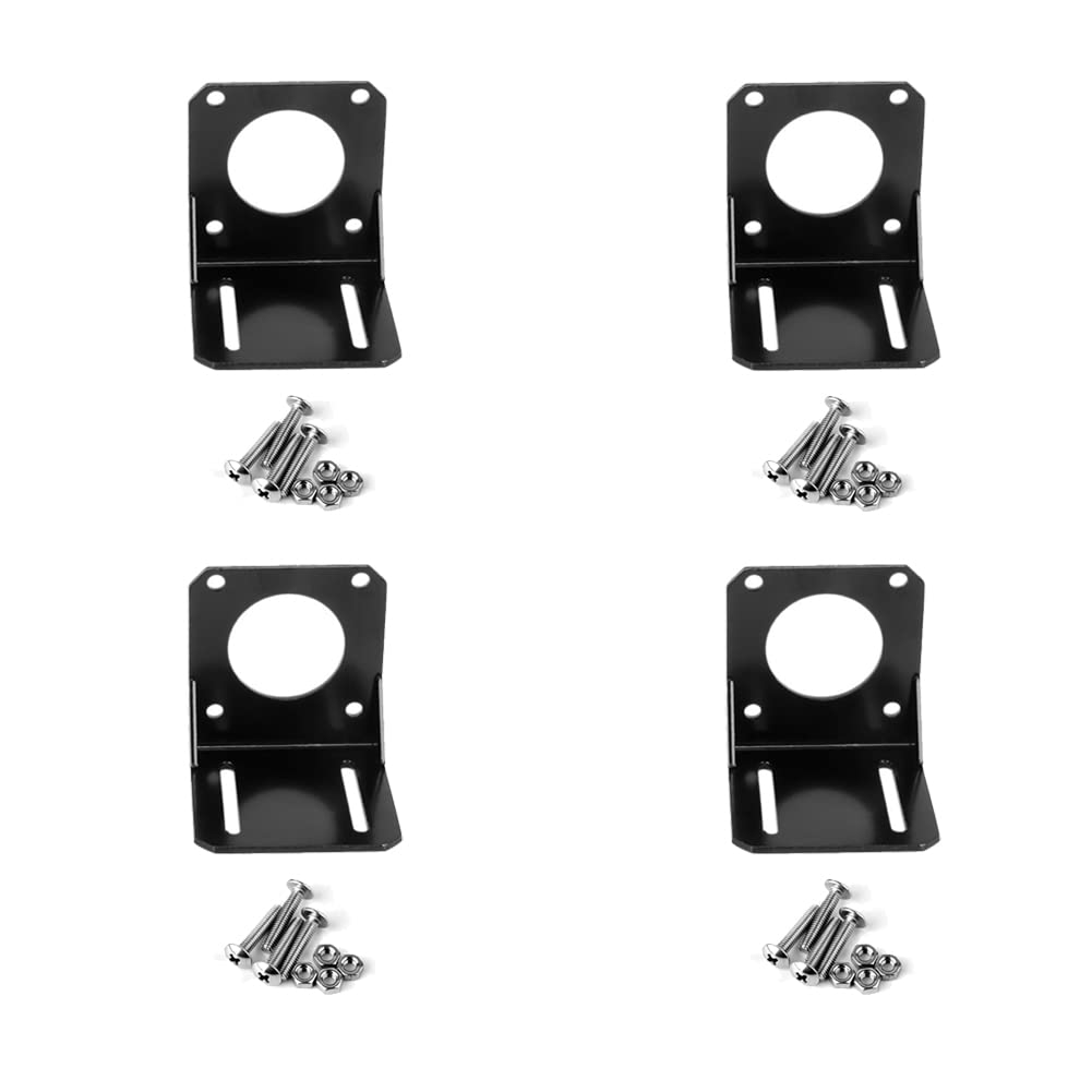 iYueMps 4pcs 57mm Stepper Motor Bracket For Nema23 Stepper Motor Mounting,Alloy Steel L-shape Fixed Seat with Screws and nuts (4 x 57mm for Nema 23)