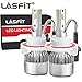 LASFIT H13 LED Headlight Bulbs Conversion Kit High & Low Beam 9008 LED Dual Beam Headlight Bulbs, 72w 7600lm 6000k Cool White LED Headlights Replacement Plug & Play (Pack of 2)