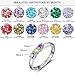 Personalized Mothers Rings with 3 Children Simulated Birthstones Mom Nana Rings Anniversary Rings for Women (3 Stones, 9)