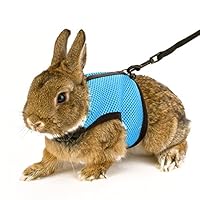 Calunce Soft Rabbits Harness with Elastic Leash (Blue 1pcs)