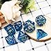 Haxtec DND Dice Set 7PCS Polyhedral Dice for Roleplaying Dice Games as Dungeons and Dragons-Blue Gold Leaf/Foil Polyhedral Dice-Blue Gold Foil