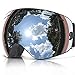 COPOZZ Ski Goggles, G1 OTG Snowboard Snow Goggles for Men Women Youth, Interchangeable Double Layer Anti Fog UV Protection Lens, Polarized Goggles Available (G1-Black Frame Silver Lens (VLT 10.1%))