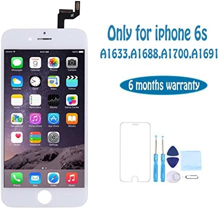 Coobetter for iPhone 6s Screen Replacement LCD Touch Digitizer Display with Free Repair Tool Kits + Free Screen Protector (White)