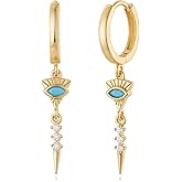 MYEARS Women Earrings Gold Huggie Hoop Dangle Drop 14K Gold Plated Small Simple Hypoallergenic Everyday Jewelry