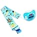 Pacifier | Dummy clips holder for baby pacifiers, soother, binky. Personalized design baby boy and girls with strong leash chain to hold soothie. Now with animal pacifier strap design & FREE E-BOOK