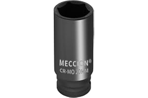 Meccion 3/8 Inch Drive Impact Socket 20mm Metric, 6 Point Cr-Mo Deep Socket, 63mm Length