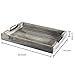 MyGift Torched Wood Large Serving Tray with Handles, 20 x 14 Ottoman Tray, Breakfast, Coffee Server Tray