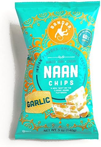 Bandar Garlic Naan Chips 5 oz each (6 Items Per Order)