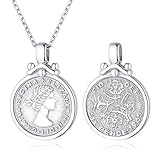 Silver Coin Pendant Necklaces, 925 Sterling Silver