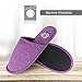 Sunshine Code Women's Memory Foam Cotton Washable Slippers with Matching Travel Bag for Home Hotel Spa Bedroom, L, Purple