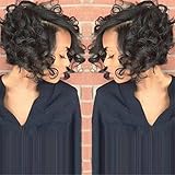 ATOZWIG Synthetic Short Wigs for Black Women Female Cut Wig Heat Resistant Synthetic Wigs Women Short Curly Hair