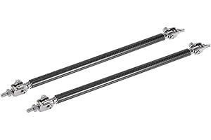 PARSLUCK 2pcs 11"-13" Car Adjustable Front Bumper Lip Splitter Strut Tie Rod Bar Universal Black Carbon Fiber Pattern Stable