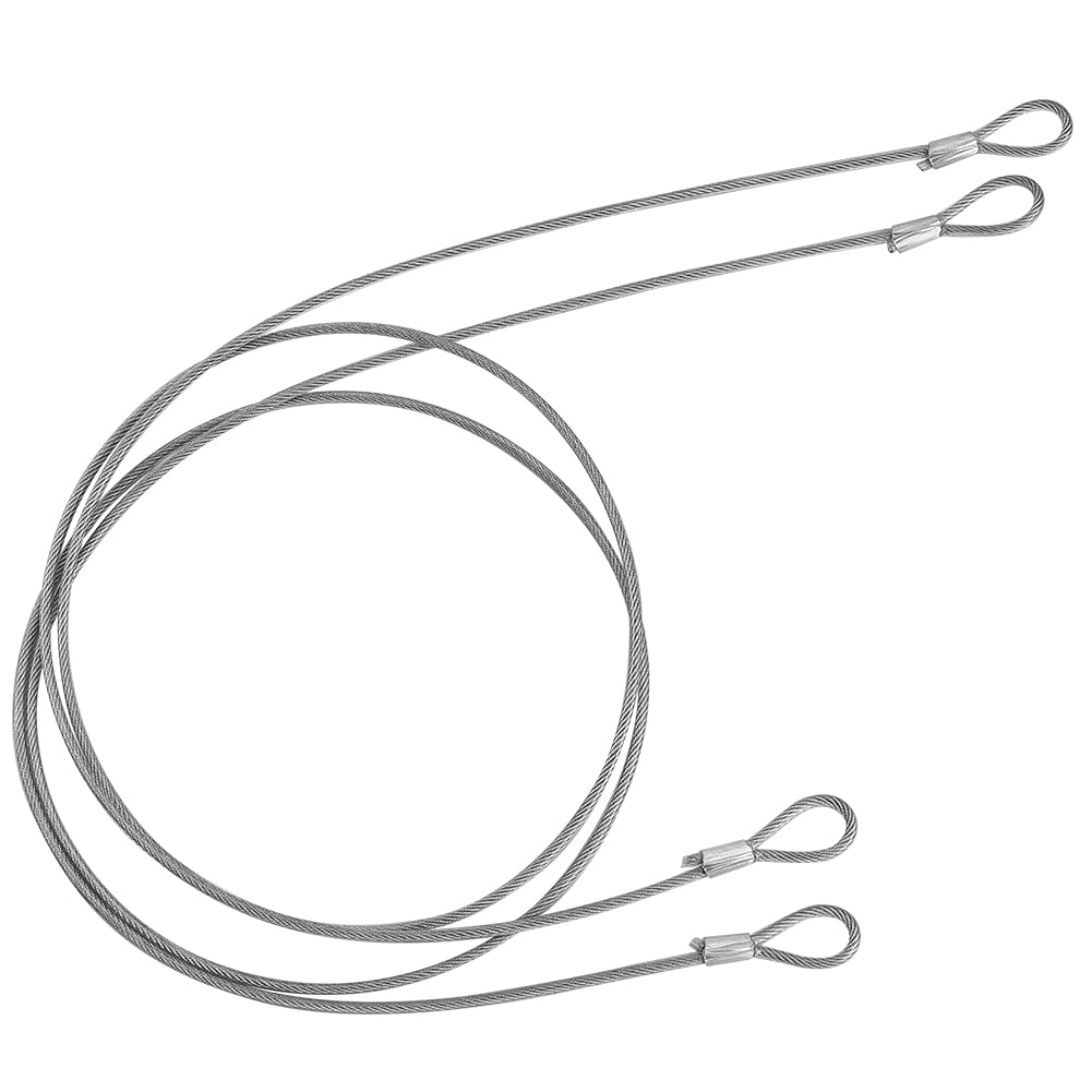 GORGECRAFT 2Pcs 1.4M Security Safety Cable Luggage Lock 4mm Braided Stainless Steel Bike Cable Wire Rope Double Loop Lightweight Security Chains for Outdoor Gate Luggage Lock Padlock