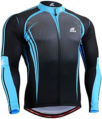 Outdoor Cycling MTB Compression Tights Stylish Jersey & Pants Bike Suit f_d006 Blue