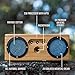 Bongo Wood Bluetooth Speakers, Retro Handcrafted Bamboo Portable Wireless Speaker for Travel, Home, Shower, Beach, Kitchen, Outdoors, Loud Bass with Dual Passive Woofers | Vintage Blue