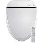 Aquonderful Bidet Toilet Seat, Smart Unlimited Warm Water, Electronic Heated Toilet Seat with Remote Control, Turbo Wash, Dryer, Rear and Front Wash, Slow Closes, Night Light, White, 102S-W