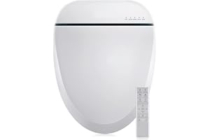 Aquonderful Bidet Toilet Seat, Smart Unlimited Warm Water, Electronic Heated Toilet Seat with Remote Control, Turbo Wash, Dryer, Rear and Front Wash, Slow Closes, Night Light, White, 102S-W