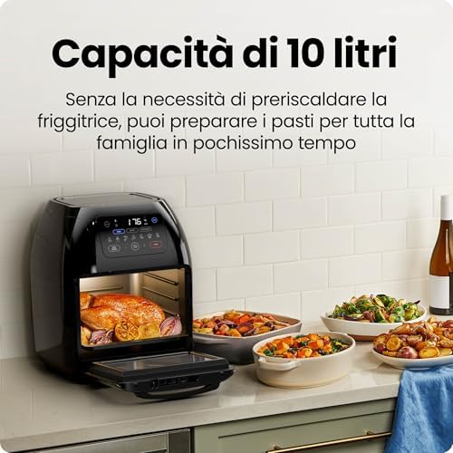Multifunktionale Heißluftfritteuse 10L mit Rotisserie, 17 Programme