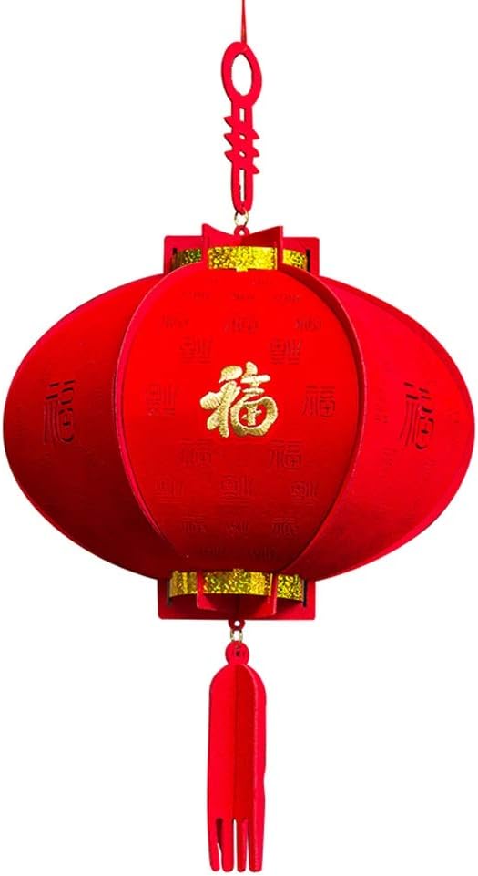 ZJY Lanterns Good Luck Red Lanterns Chinese Red Lanterns Chinese New Year Lucky Lanterns New Year Embroidery Red Lanterns chinese lantern (Size : 28 * 50cm)