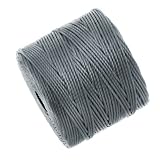 BeadSmith Super-Lon (S-Lon) Cord - Size #18 Twisted Nylon - Gray (77 Yard Spool)