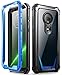 Poetic Moto G7 Rugged Clear Case, Full-Body Hybrid Shockproof Bumper Cover, Built-in-Screen Protector, Guardian Series, DO NOT FIT Moto G7 Power Or Moto G7 Play, Blue/Clear