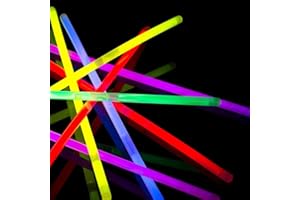 8" Glow Stick Bracelets (Tube of 100 Assorted) Glow in the Dark Sticks, Light Up Party Favors. Neon Glow Bracelets and Glow N
