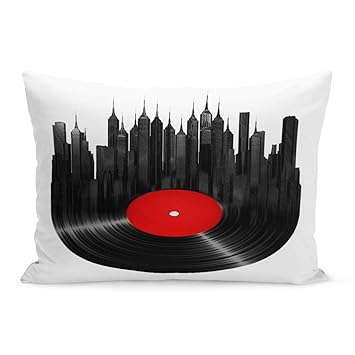Amazon Com Semtomn Throw Pillow Covers Record Vinyl City Music