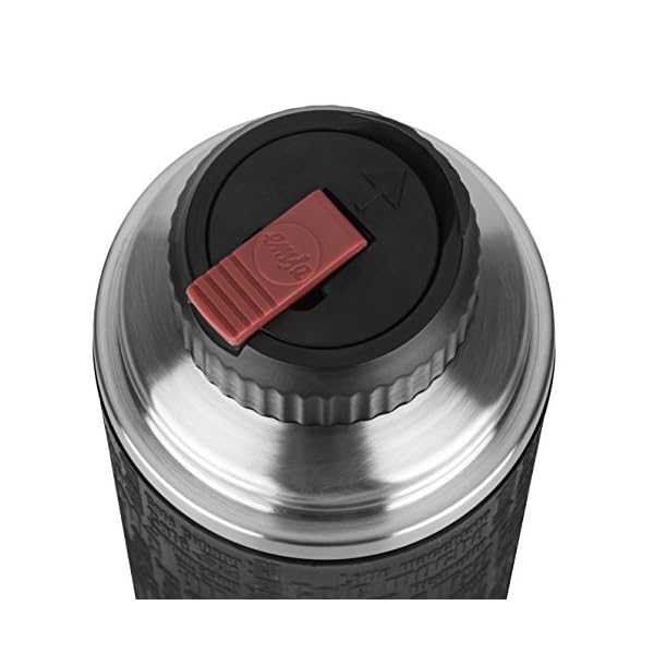 Emsa Senator Isolierflasche 515714 | KapazitÃ¤t: 1,0 L | 100 Prozent dicht | Silikonmanschette | Safe Loc Verschluss | 12h heiÃ oder 24h kalt | Schwarz – Bild 5