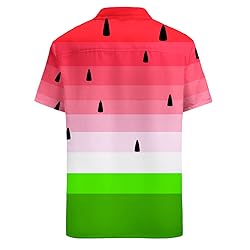 HUGLAZY Watermelon Hawaiian Shirt for Men Fruit Big