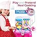 WolVol 2-in-1 Folding Kitchen Cooking Set - Pretend Kitchen Playset w/Lighted Stove, Pots, Utensils, Vegetable & Play Foods - Lights and Sounds - Non Toxic Learning Toys for Kids