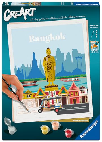 Ravensburger – CreArt 24x30 cm – Adulte – Peinture par numéros – Bangkok – Loisir créatif – 12023095