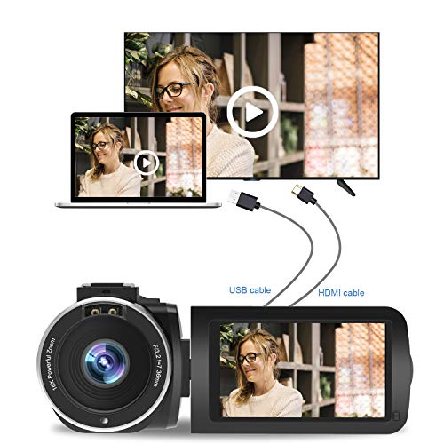 Video Camera Camcorder with Microphone FamBrow Full HD 1080p 24MP IR Night Vision 3.0 Inch 270 Degrees Rotatable Touch Screen 16X Digital Zoom Vlogging Camera Recorder for YouTube w/Battery Charger - Thumbnail 6
