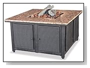 Uniflame GAD1200B LP Gas Outdoor Fire Pit with Granite Mantel with removable side panels