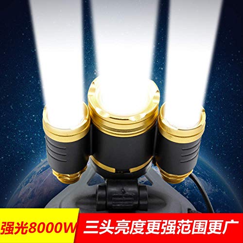 WGLG LED-Scheinwerfer, helles Licht, aufladbar, ultra-heller Zoom, lange Reichweite, Scheinwerfer, Lithium-Taschenlampe… – Bild 4