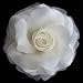 Sara Monica Flower Hair Clip and Pin: Snow Rose: Made in the USA (Ivory)