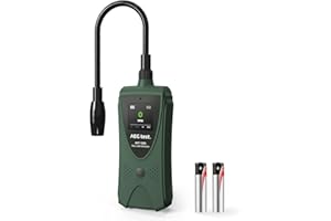 AEGTEST AGT-1385 Gas Leak Detector, Natural Gas Detector with 17 cm Neck, Color Display, Visual & Audible Alarms for Methane,