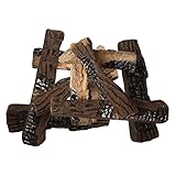 Moda Flame Set of 8 Ceramic Fireplace Wood Gas Logs