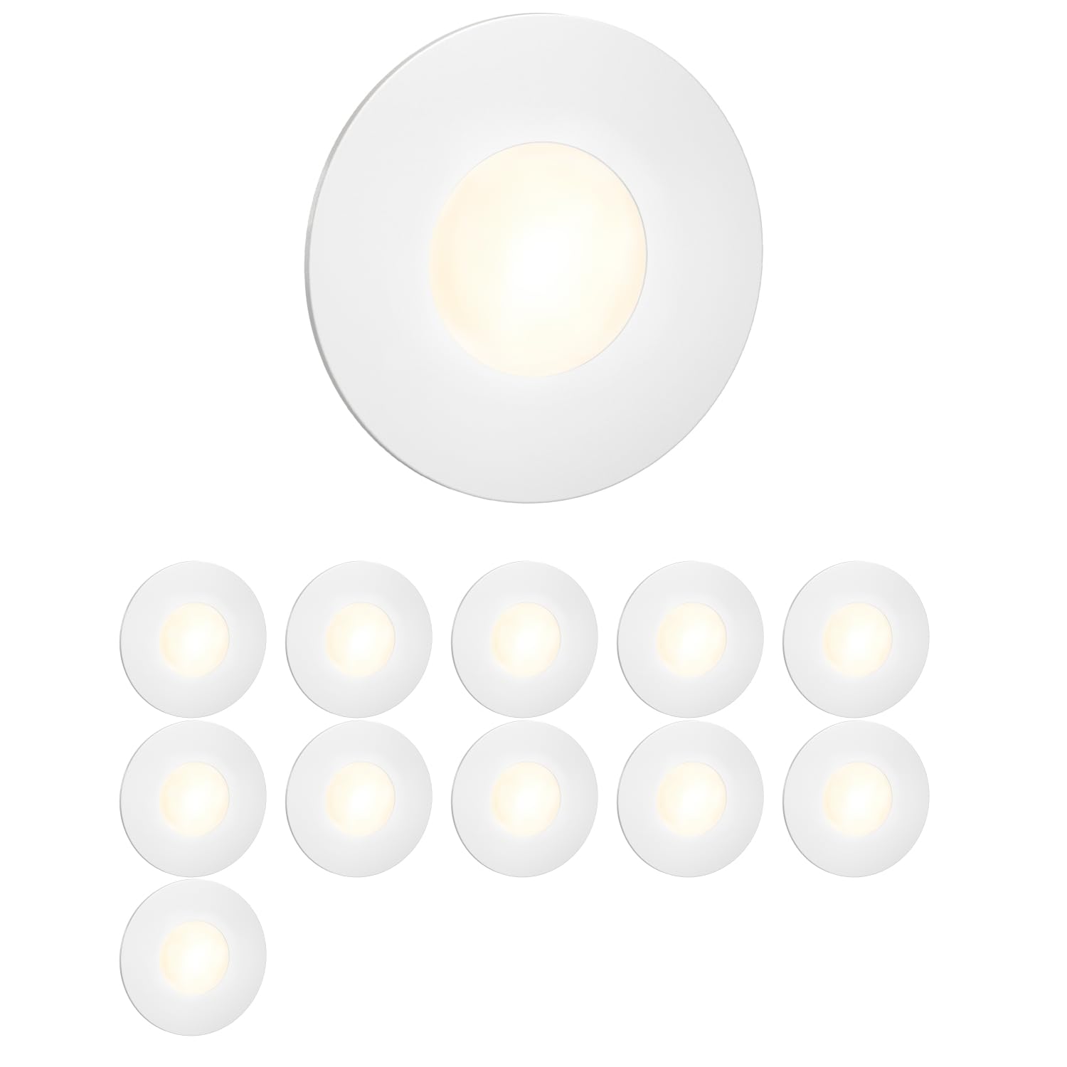 ledscom.de 12 LED Staircase Light/recessed wall Light FEX for Indoor and Outdoor use, Round, 85mm Ø, Warm White