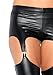 Leg Avenue Women's Wet Look Garter Leggings, Black, Large