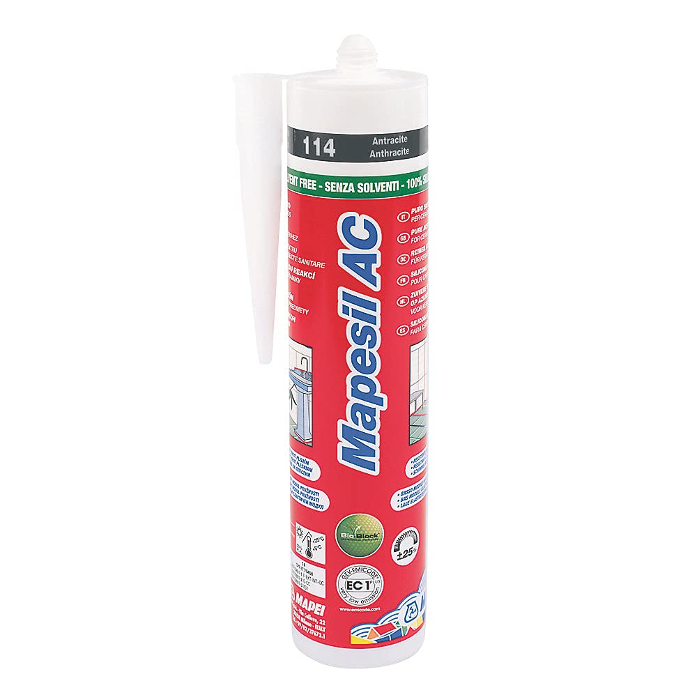 Mapei Mapesil AC Mould Resistant Silicone Sealant Anthracite 114 Mapei