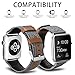 iHillon Bands Compatible Apple Watch 38mm/40mm 42mm/44mm Straps, Elegant Canvas Fabric with Genuine Leather Bands Compatible Apple Watch Series 4, Series 3, Series 2/1, Edition and Sport, Women Men