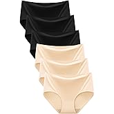 Bolivelan Women's Seamless Bikini Underwear Mid Rise No Show Soft Cheeky Ladies Underwear for Women 6 Pack